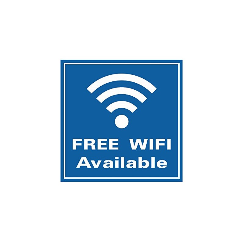 All Quality Free WiFi Available Wall/Door Sign - Blue (Large)
