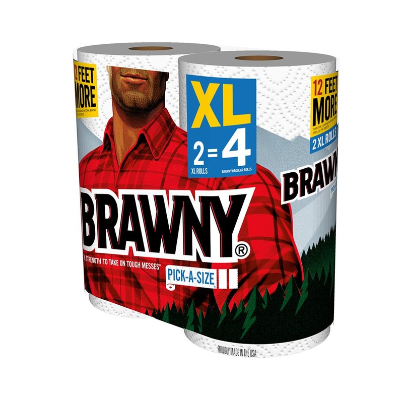 Brawny Paper Towels, 2 XL Rolls, Pick-a-Size, 2 = 4