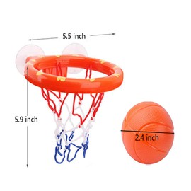 OBTANIM Bathtub Fun Basketball Hoop Balls Set Bathroom Shooting Game Toy for Toddler Kids Children Baby Bath Tub