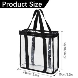 ATB-Foger 2 PCS Vinyl Record Storage Bags Clear Makeup Bag Cosmetics Organizer Bag Moistureproof with Zipper Waterproof Transparent Cosmetic Gags Handbag Travel Accessory, Clear, Fashion