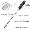 LEVINCHY 10 inch Honing Steel with Pakkawood Handle, Knife Sharpener