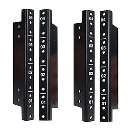 Sound Town 4-pack 4U Steel Rack Rails with Black Powder Coated Finish and Screws (ST-RR-04UX2)