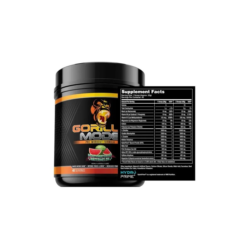 Gorilla Mode Pre Workout Formula Pre Entreno 40 Servs Sabor