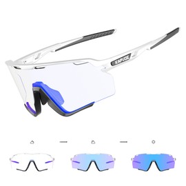 KAPVOE BL05 Photochromic Cycling Glasses MTB Glasses Men Women Clear Sports Glasses Road Bike Sunglasses Cycling Running Golf Baseball Hiking Volleyball Tennis Fishing Softball