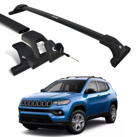 SNIXWOO Fits 2018-2025 Jeep Compass, Upgrade 265 LBS Lockable Roof Racks Cross Bars, Heavy Duty All Aluminum Rooftop Accessories