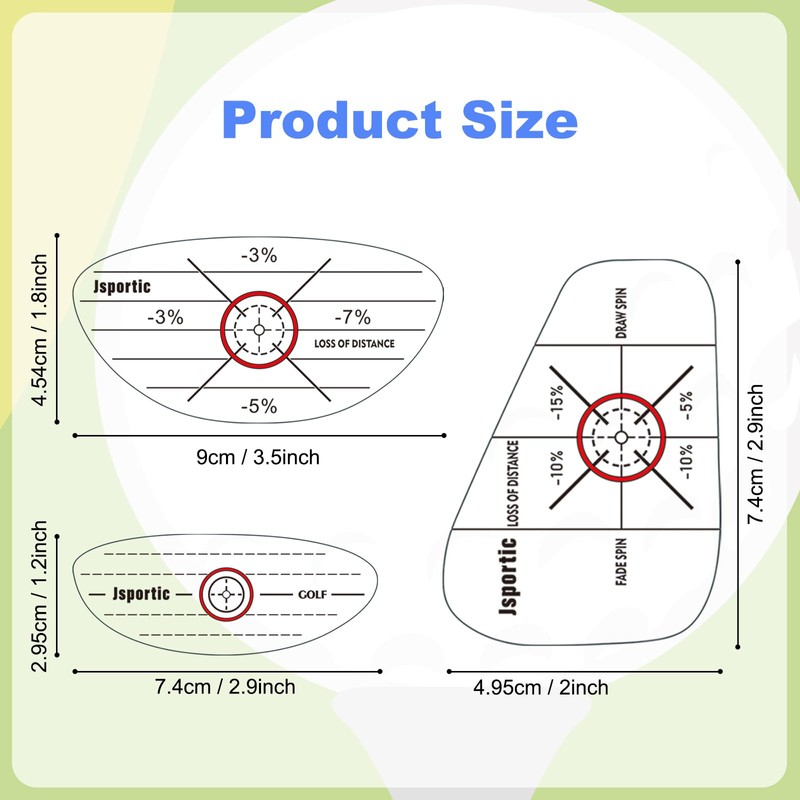 Jsportic Golf Impact Tape Clear Golf Club Stickers for Accurate