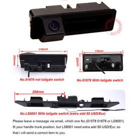 HD Parking Aid Boot Handle Reversing Camera with Micro Switch Replacement for VW Golf 6 Variant/Golf Gross/Golf Plus/Passat Variant/Rapid Octavia Fabia Sharan Lavida Sagitar Superb/VW Caddy 2016