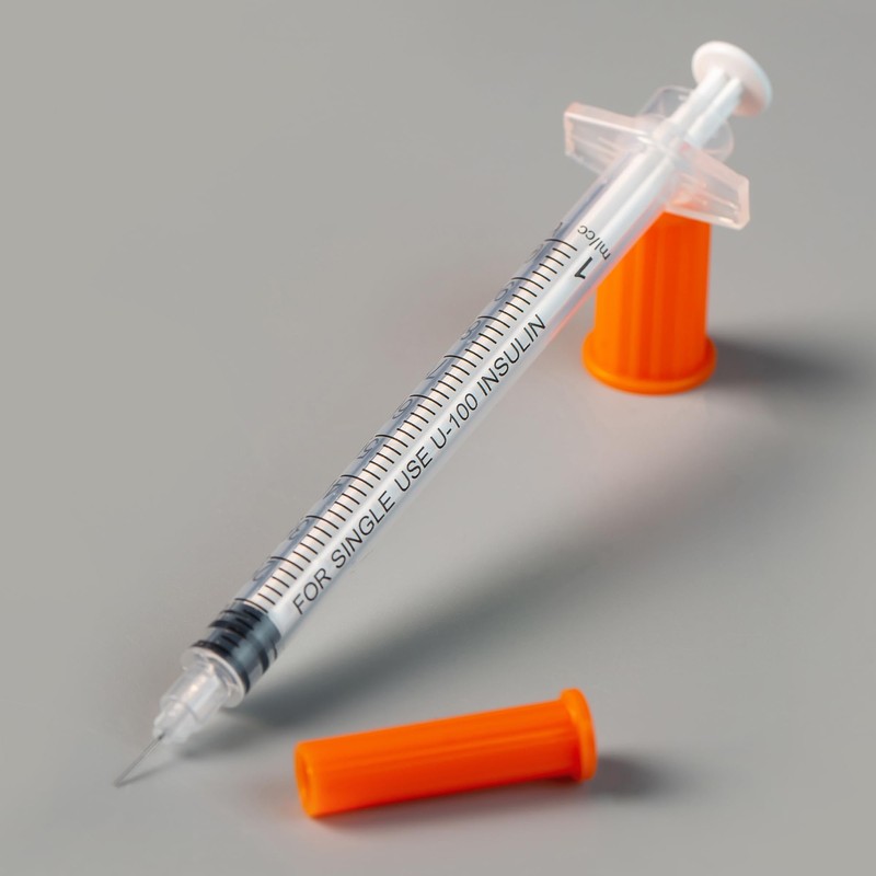 U-100 27G 1cc Syringes with 5/16 Inch-8mm Accurate Measuring for
