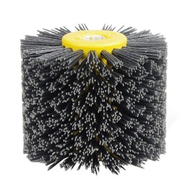 EXLECO Nylon Brush #120 Grit Wire Drawing Wheel Brush Polishing Brush for Satin Machine Black Abrasive Brush Bristle Brush Grit Brush