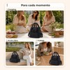 Lonchera Térmica para Mujer, Bolsa de Almuerzo de 2 Compartimentos,Negra