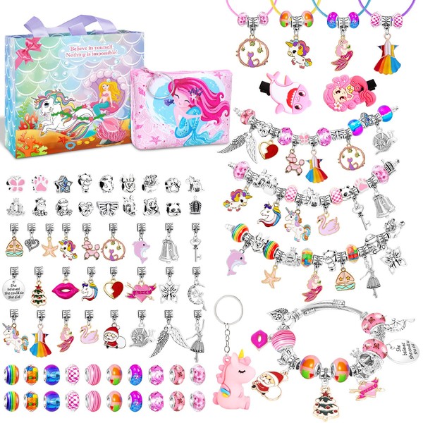 Gifts for Girls 5 6 7 8 9 10 Years Old, Girls Gifts 8-12 Years Old Bracelet Making Kit for Girls Jewelry Making Kit for Arts and Crafts for Kids Ages 6-8 Jewelry Making Supplies Bracelet Kit