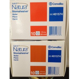 Convatec 401574 Sur-fit Natura Stomahesive Cut-to-fit Wafer Without Tape Collar 4" L X 4" W Size Square Shape 10/bx.