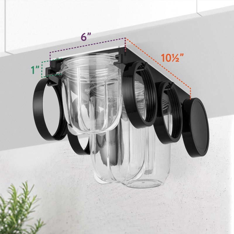IMPRESA Kitchen Storage Cup Holder - Under-Shelf Hanging Blender Cup