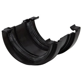 RM302B Black Polypipe Mini Gutter Union Half Round for shed, Conservatory, Porch etc Mini guttering 75mm NOT for Standard House guttering