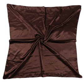 35" Womens Large Satin Square Scarf Silk Feeling Hair Wrapping Gift Headscarf Scarves Coffee