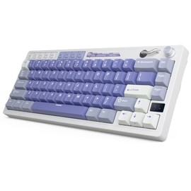 RK ROYAL KLUDGE M65 Wireless Mechanical Keyboard, 60% Layout 3-Modes Compact Gaming Keyboard Hot Swappable, Dedicated Knob Control and Sound Absorbing Pads, 6000mAh Battery, Cream Switch