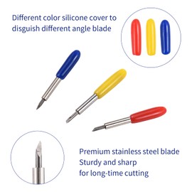 Domary Cuchilla negra de corte profundo con manguera y caja de almacenamiento Compatible con Maker/Explore/Explore One/Explore Air/Explore Air2/Cricut Maker 3/Maker Aosry Adecuada para material grueso