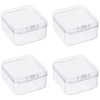 Leliafleury 9.4x9.4x3cm Transparent Plastic Organizer, 5Pcs Empty Mini Square Storage