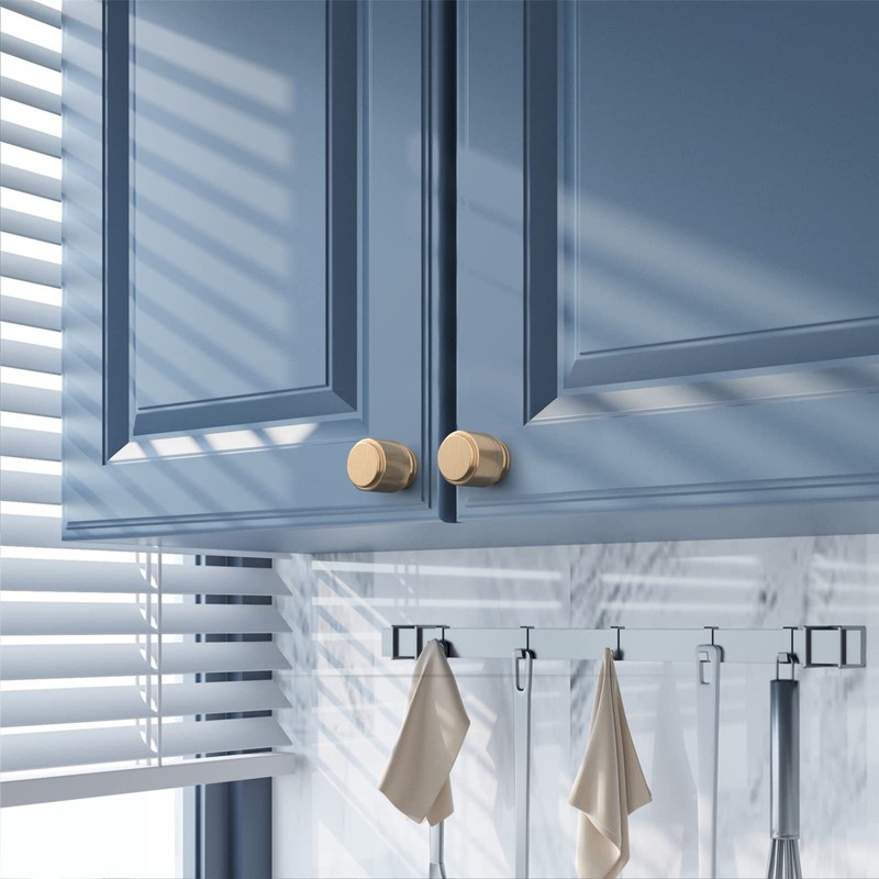 Asidrama10 Pack Gold Kitchen Cabinet Knobs Knurled Dresser Knobs Drawer