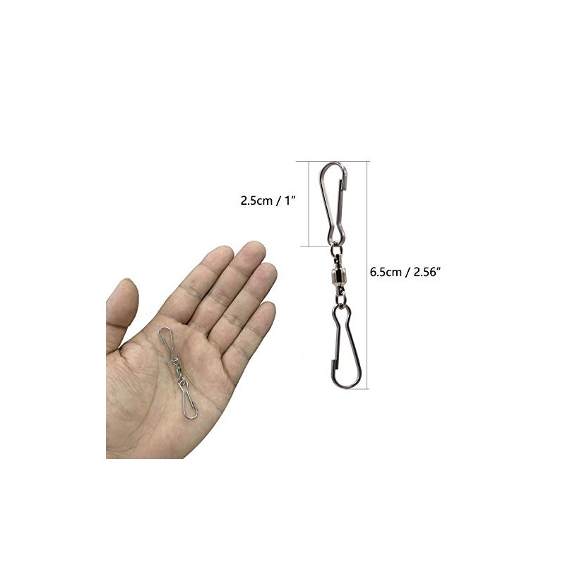 6.5cm Length Smooth Rotating Double Clip Swivel Wind Spinner Wind