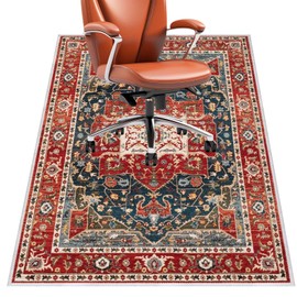 Office Chair Mat for Hardwood Floor, 36"X 48" Desk Chair Rug for Carpet, Anti-Slip Desk Chair Mat for Rolling Computer Chair, Floor Mat for Office Cleaned Easily (Red, 36"x48")
