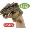 Schylling Dinosaur (T-Rex) Stretchy Hand Puppets Green, Brown & Red