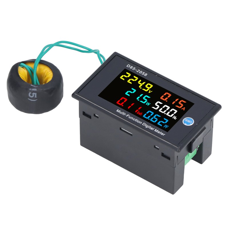 Power Monitor Single Phase LCD Digital Display Voltage Current Meter