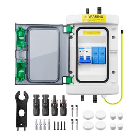 40A DC Solar Disconnect Switch – IP65 PV Circuit Breaker Box, 500V PV Disconnect Switch with Surge Protector & Solar Panel Connectors (Plug-and-Play)