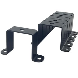6 PCS 2x2" Square Pipe Tube Strap Clamps,2 inch metal u shaped bracket, steel u clamp bracket for mounting,Powder Coated Black