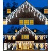 Icicle Outdoor Christmas Lights,460LED 17.5M/57ft Christmas Decorations Lights Plug in,Cool