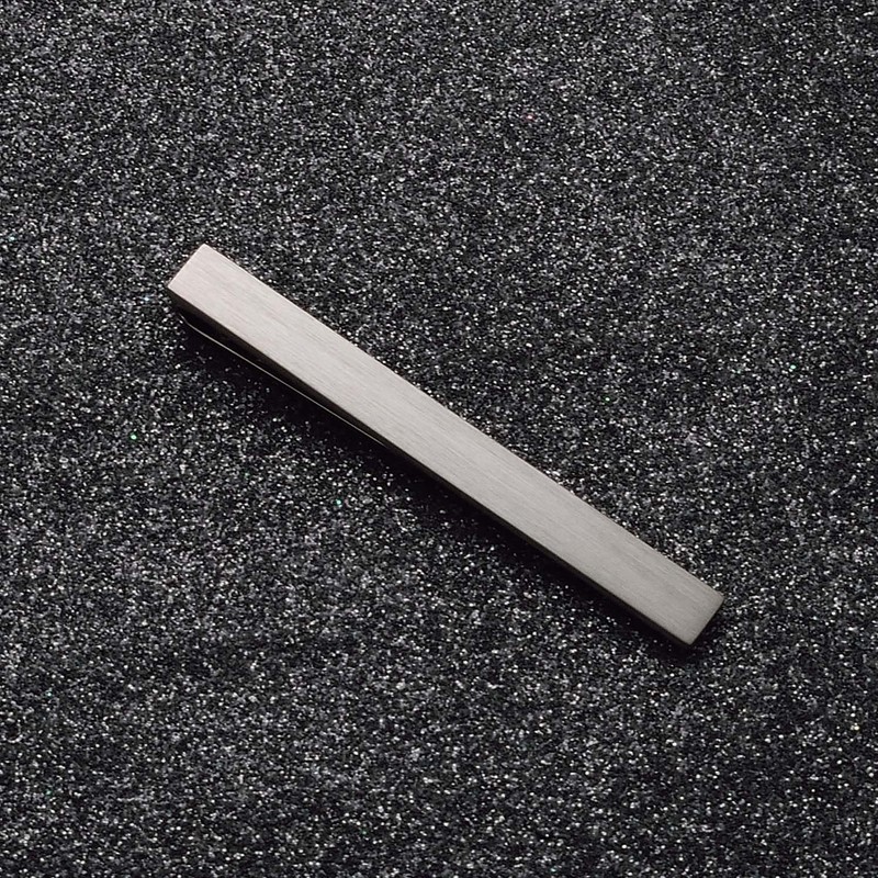 Asienice Thin Tie Clip, Matte Black, Collar, Black, Black, Formal/Black,