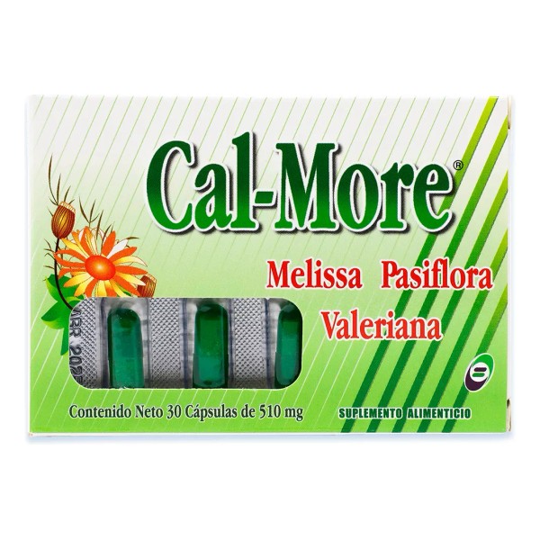 Biosalud Cal - More, Melissa Pasiflora, Valeriana, 30 Capsulas De 510