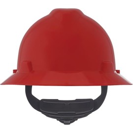 V-Gard Full-Brim Hard Hats, Ratchet Suspension, Size 6 1/2 - 8, Red