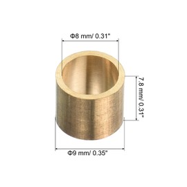 PATIKIL 9mm Dia Brass Pool Cue Ferrules, 10 Pack Billiard Cue Tips Replacement Repair Tool for Snooker Cue Stick, Copper