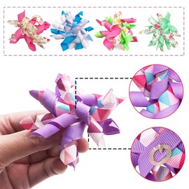 PET SHOW 10pairs Small Dogs Hair Bows with Rubber Bands Curly Yorkie Topknot Cat Puppies Hair Accessories Bowknot Grooming Supplies Flower Floral Style