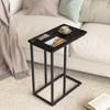 VECELO C Shaped End Side Table for Sofa Couch and