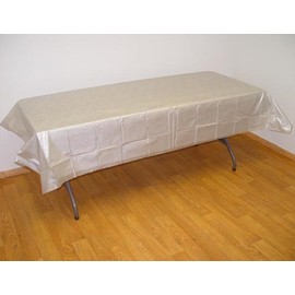 Exquisite Silver Floral plastic table cover