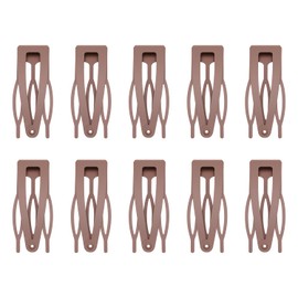Etercycle Pack of 10 Metal Hair Clips 5 cm Barrette Hair Clip for Women Girls Double Handle Hair Clips Hair Holder Craft DIY Accessories Snap Hair Clips (Brown)