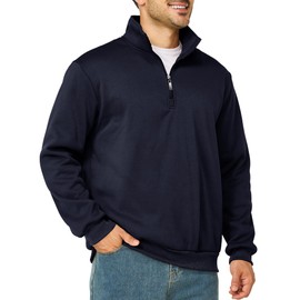 Asrlivp Mens Quarter Zip Pullover Lightweight Mock Neck Sweatshirt Casual Long Sleeve Sweaters(XXL,Navy Blue)