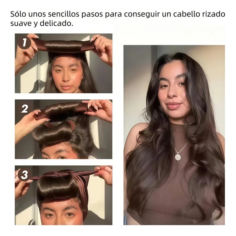 6pzs Curly Ondas En Cabello Rizos Sin Calor Tubogorro Satin
