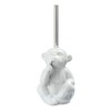 WENKO Monkey Quiet Toilet Brush Holder, Ceramic, White, 20 x
