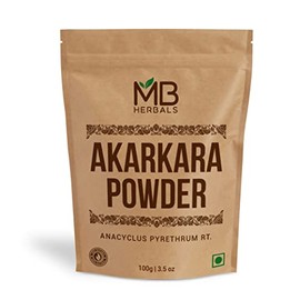 MB Herbals Pure Anacyclus pyrethrum Root Powder 3.5 oz / 100 Gram | Akarkara | Akar Kara | Pellitory | Longwort Root Powder | Spanish Chamomile Root Powder