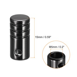 QUARKZMAN Pack of 10 Metal Shoelaces Tips 5 mm Screws Laces Lace Metal Cords End for Trainers Clothing DIY Repair Black, black