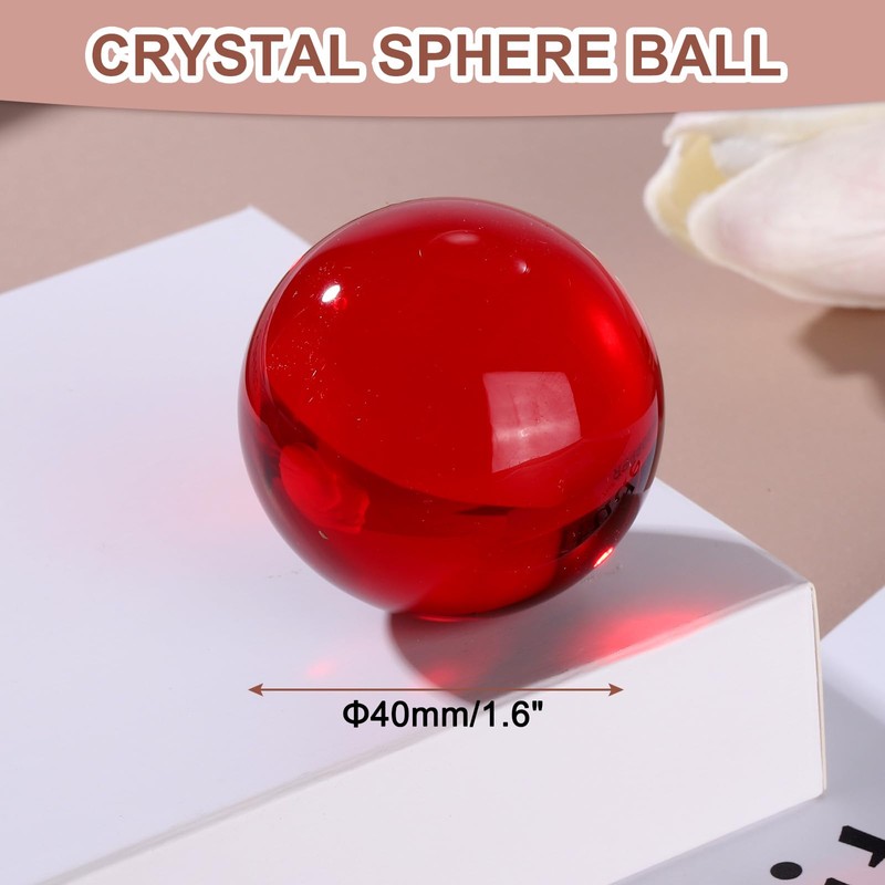 sourcing map 40mm/1.6" Crystal Sphere Ball Glass Solid Decorative Sphere