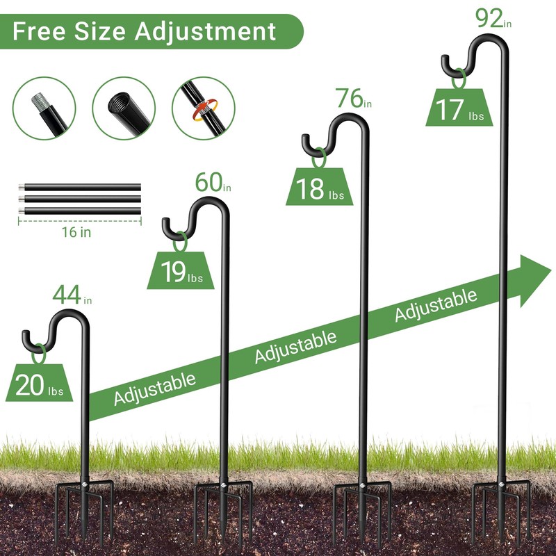 Surprizo Shepherd Hook for Outdoor, Heavy Duty Bird Feeder Pole