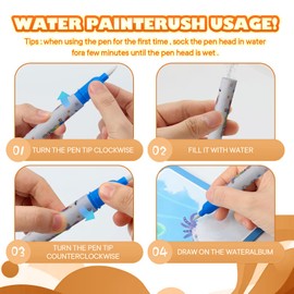 gzaymng 2-in-1 Reusable Water Coloring Book for Kids Age 3+, Mess-Free Paint with Water Books, Educational Doodle Drawing Toy, Water Wow Activity Kit (Disnoursey)