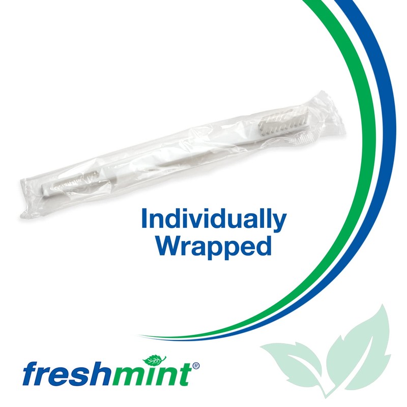 FRESHMINT Individually Wrapped Bulk 30 Tuft Adult Toothbrush (144 Pack)