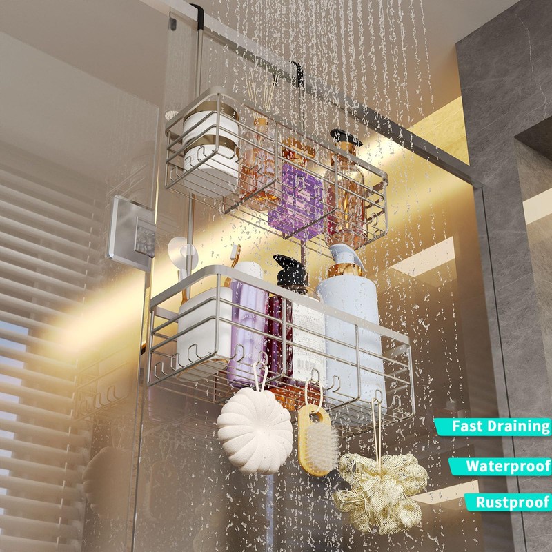 HapiRm Hanging Shower Caddy Organizer - No Drilling Shower Organizer