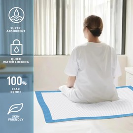 Hyfine 40 Count Bed Pads with Adhesive Strips, 30"x36" Disposable Underpads, Heavy Absorbency, Leakproof Incontinence Chucks Pads for Adults, Elderly, and Baby, Pee Pads