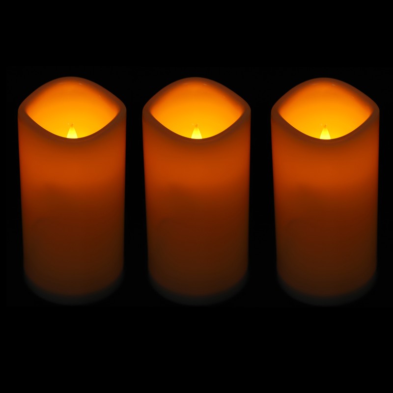 3PCS Remote Control Electronic LED Simulation Candle Lamp for Home